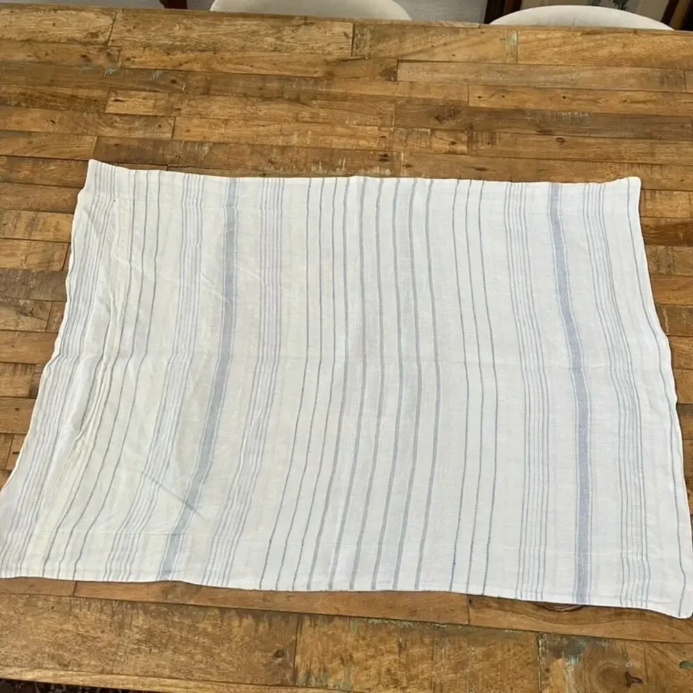 Restoration Hardware Standard Sham Italian Jacquard Stripe Linen